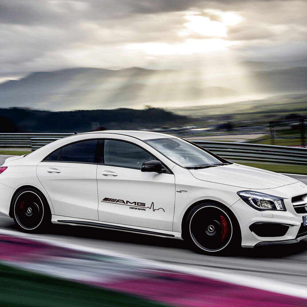 2 pièces 31 pouces pour Mercedes Benz AMG Logo autocollants de porte latérale-3 couleurs
