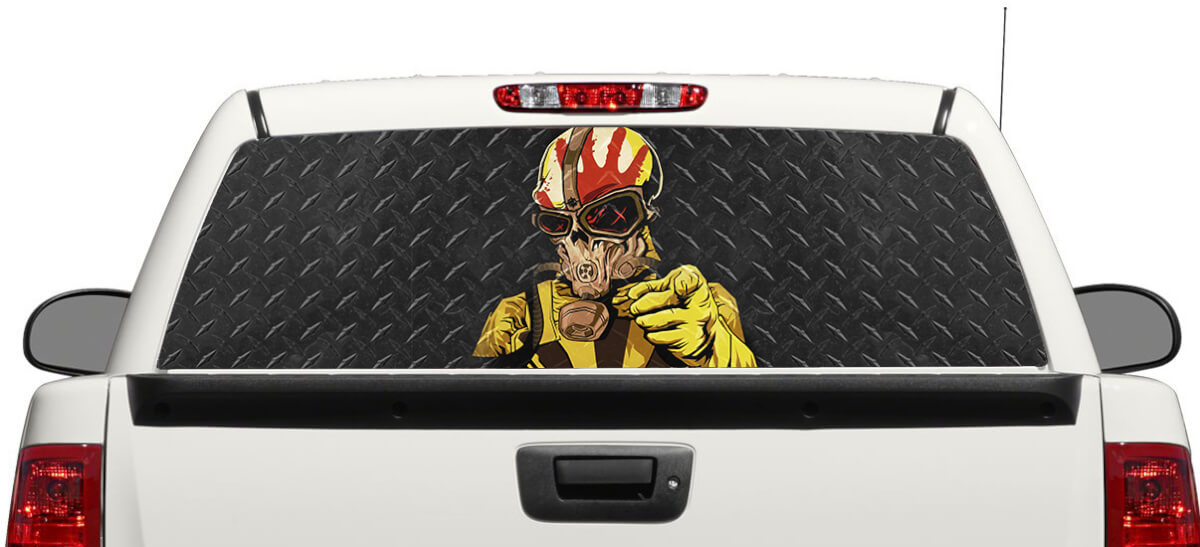 Autocollant de fenêtre arrière Crâne Five Finger Death Punch pour camion et SUV