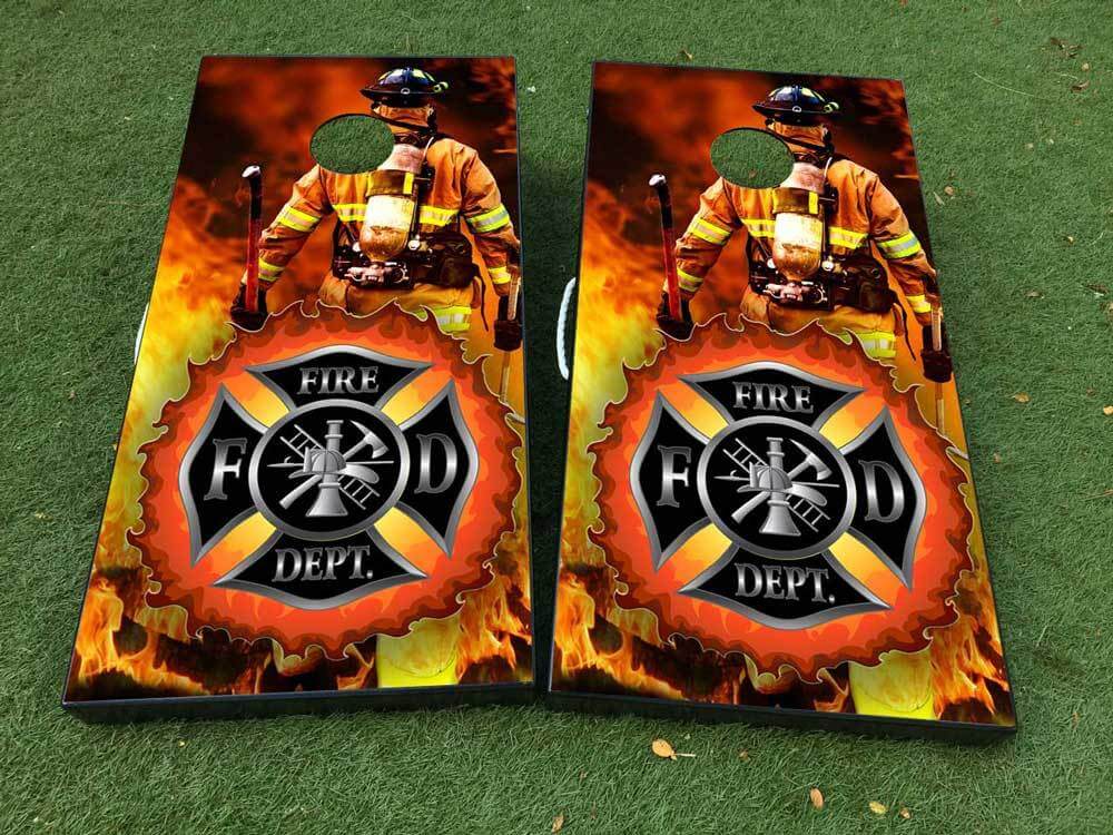 Jeu de fléchettes Cornhole pour pompier du service d'incendie Autocollant vinyle de couverture Set