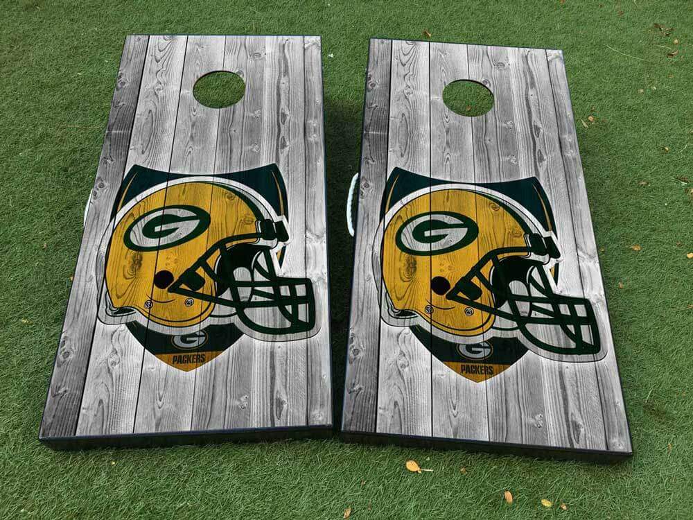 Ensemble d’autocollants en vinyle pour planche de cornhole casque de football de Green Bay