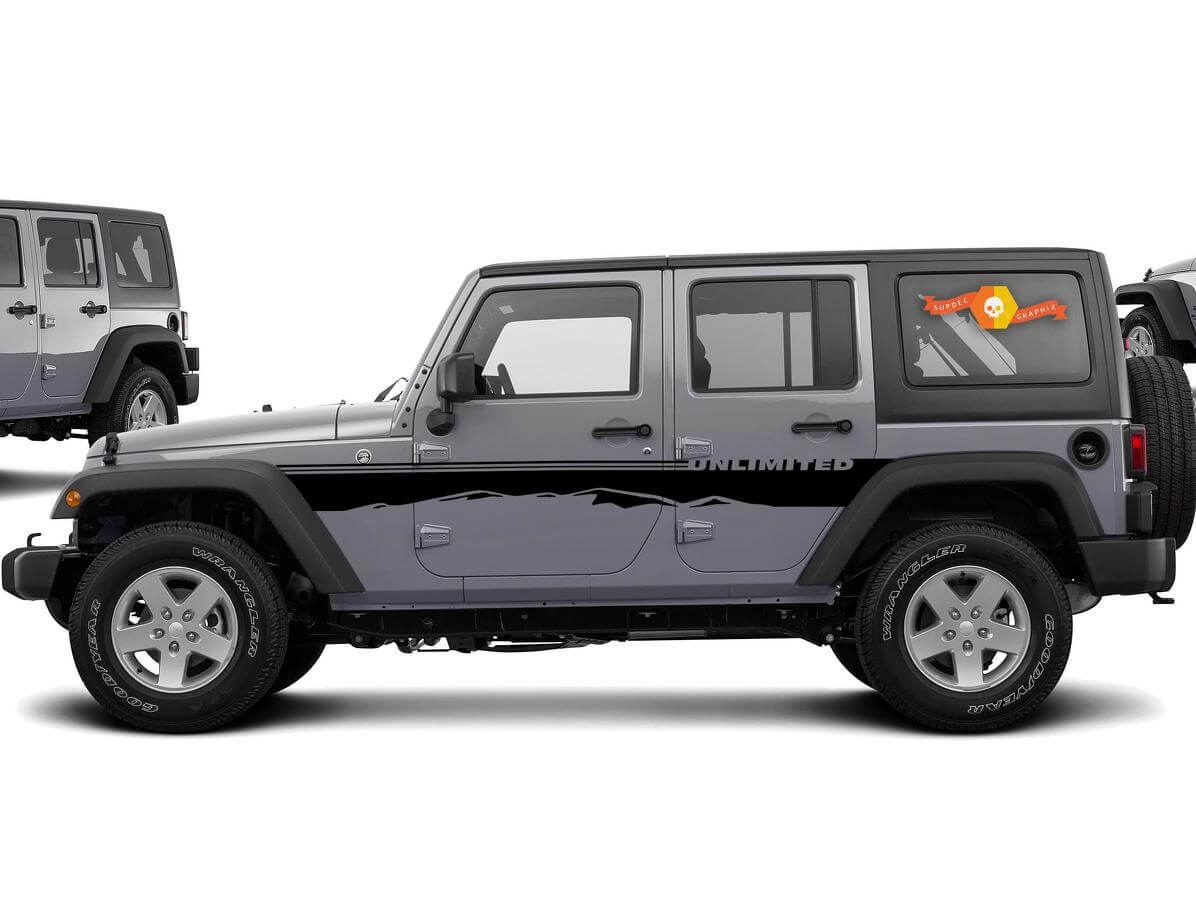 Side dune sahara stripes Sticker autocollant pour porte JEEP Wrangler Rubicon toutes les couleurs