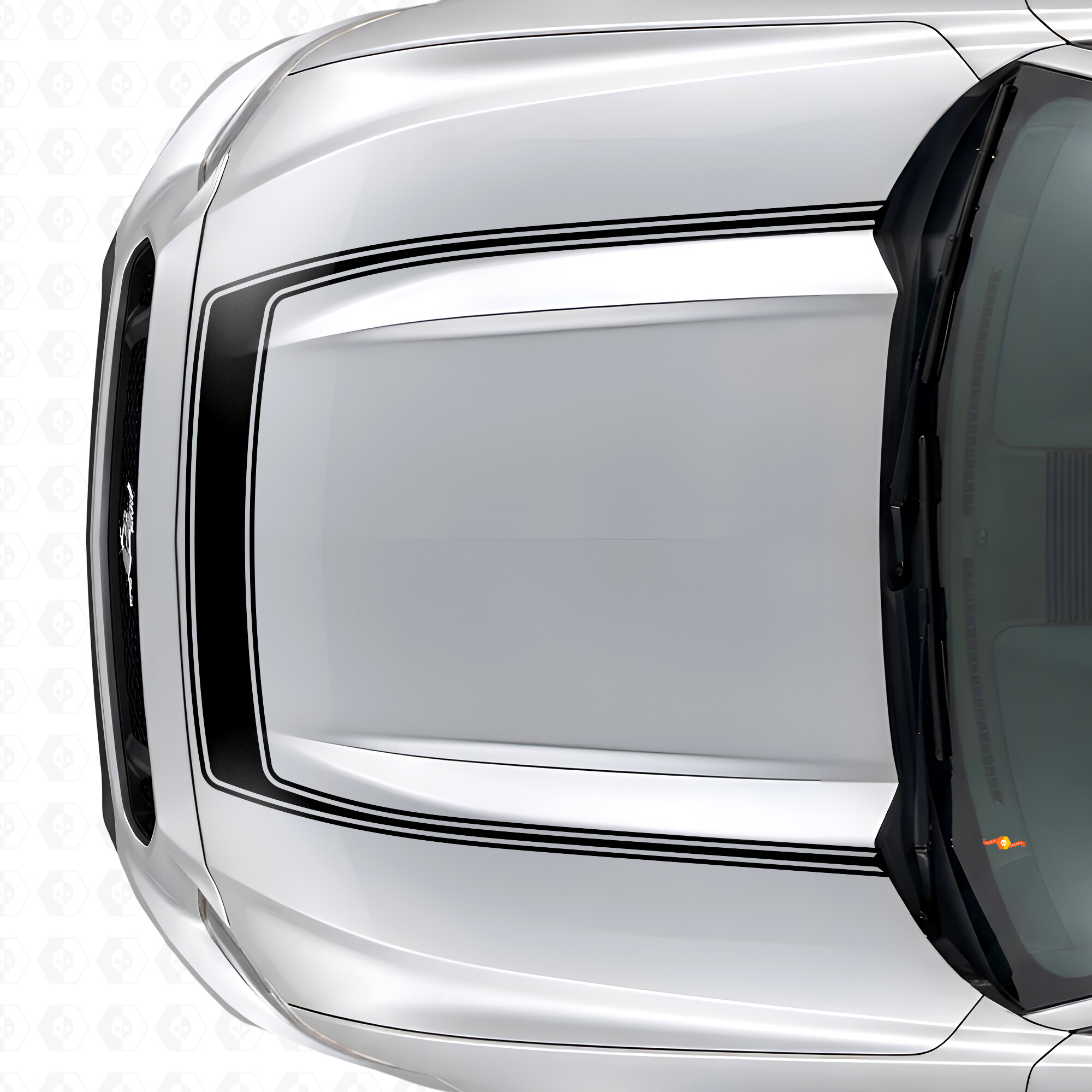 Autocollant vinyle de contour à l'accent pour capot Musclecar Musclecarmodel 2015-2020