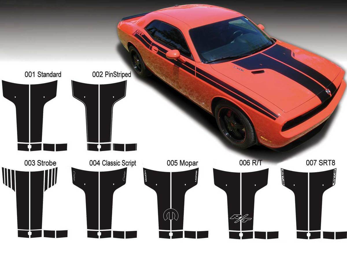 Dodge Challenger Hood T Sticker Hood Graphics s'adapte aux modèles 09-14