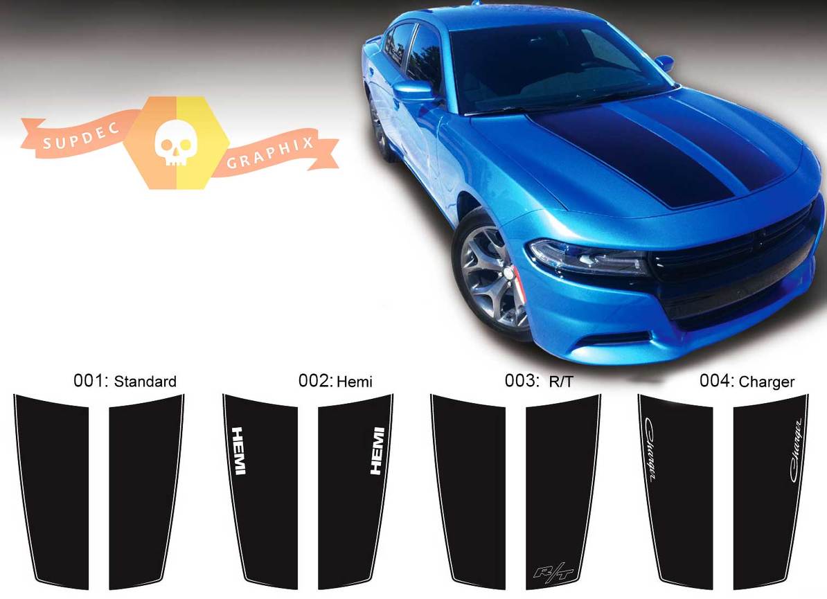 Dodge Charger Hood Accent Decal Sticker Capot graphiques s'adapte aux modèles 2015-2016