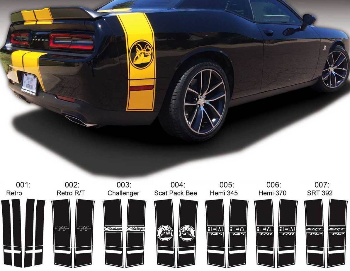 Kit d'autocollants en vinyle Super Bee Tail Band pour Dodge Challenger 2015