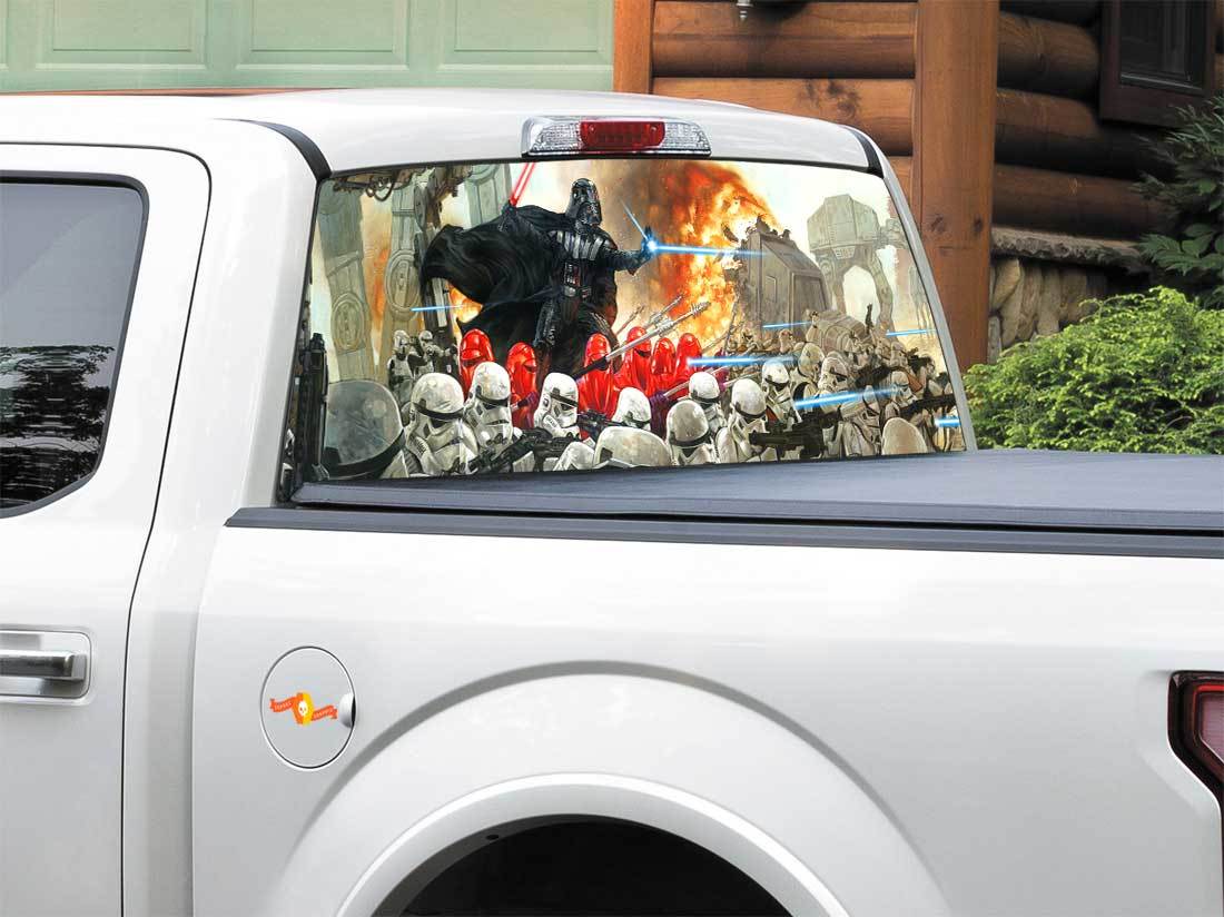 AT AT Walker Darth Vader Star Wars arrière fenêtre autocollant autocollant camionnette SUV voiture toute taille