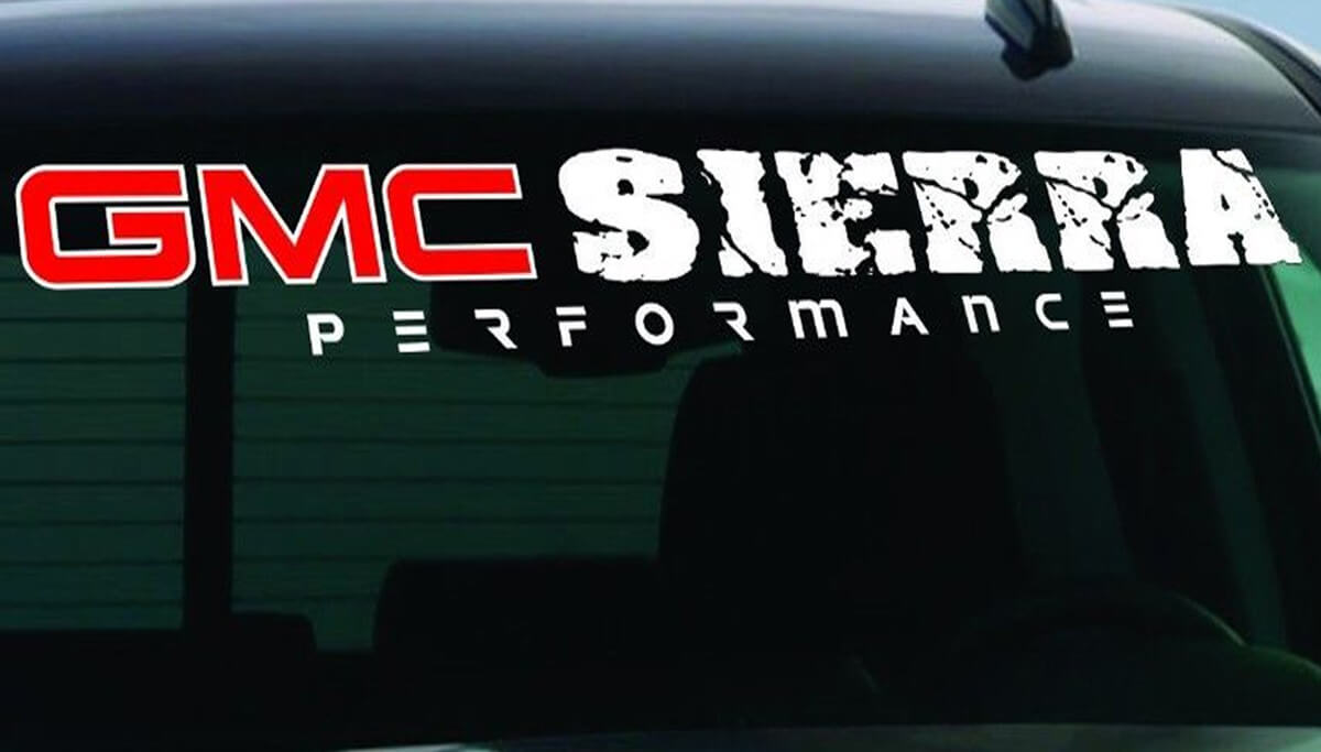 Bannière de pare-brise Sierra Performance Autocollant vinyle pour GMC Sierra