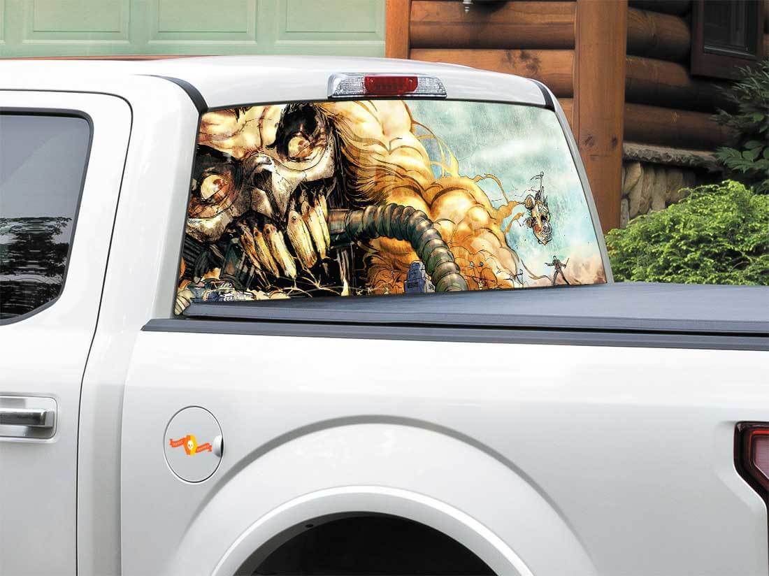 Autocollant pour vitre arrière inspiré de Mad Max Immortan Joe pour camionnette SUV