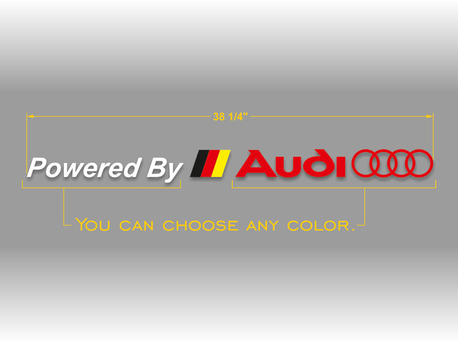 Audi propulsé par le logo avec la bannière de décalque d'autocollant de vinyle de pare-brise de drapeau allemand