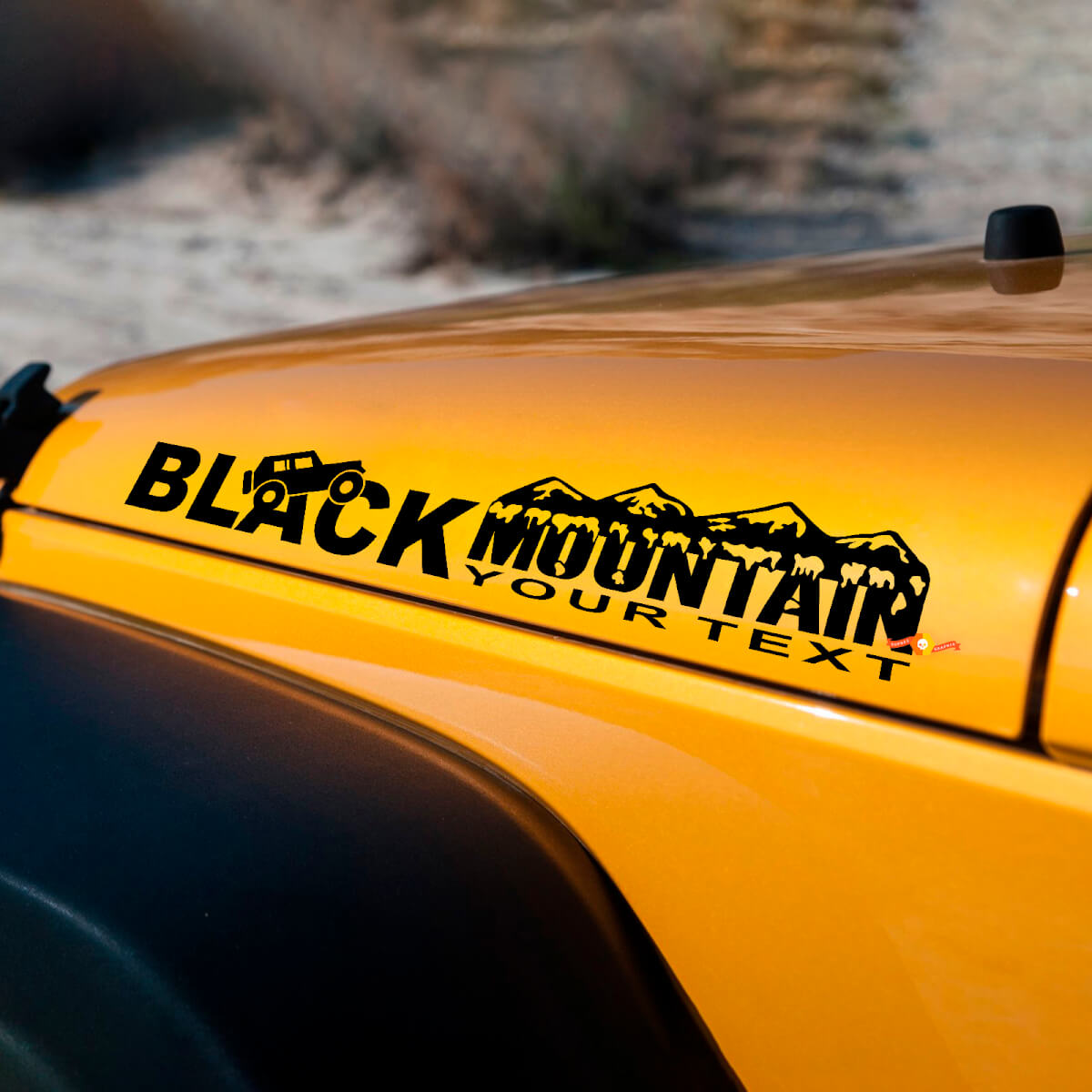 Autocollants graphiques latéraux Capot Black Mountain pour Jeep Rubicon Wrangler