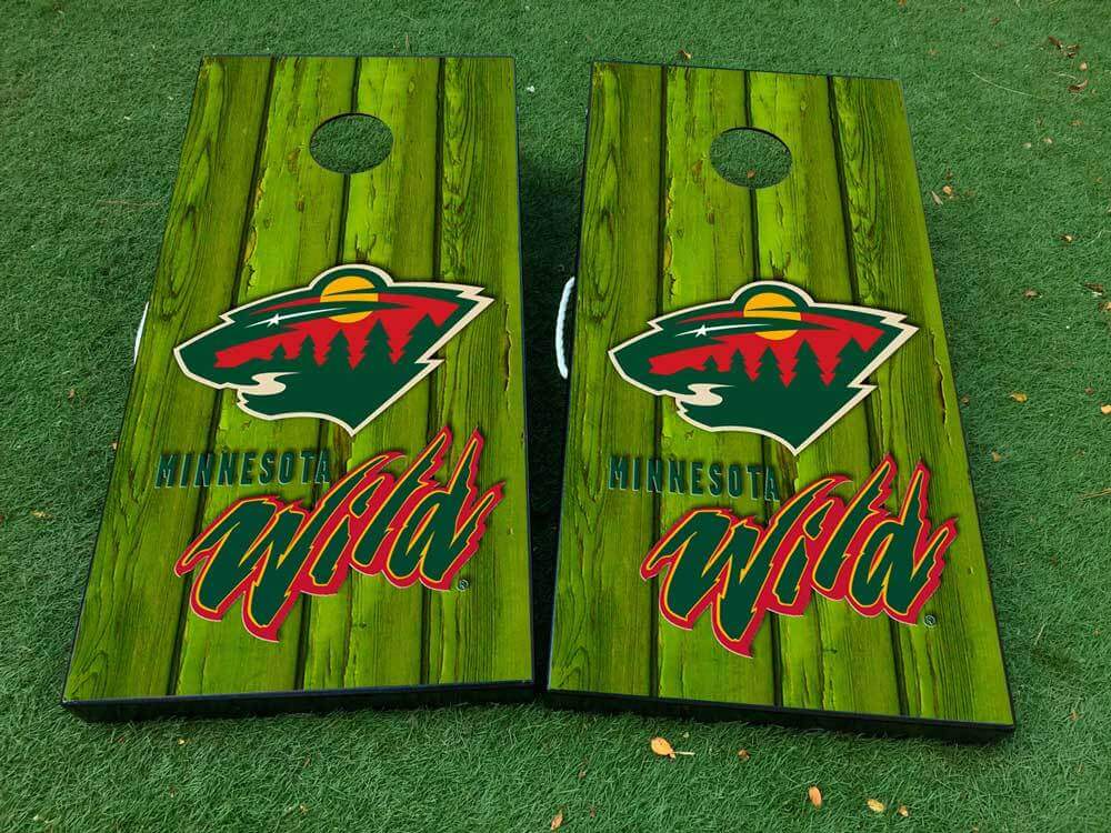 Set d'autocollants en vinyle pour planche de cornhole Minnesota Wild Hockey