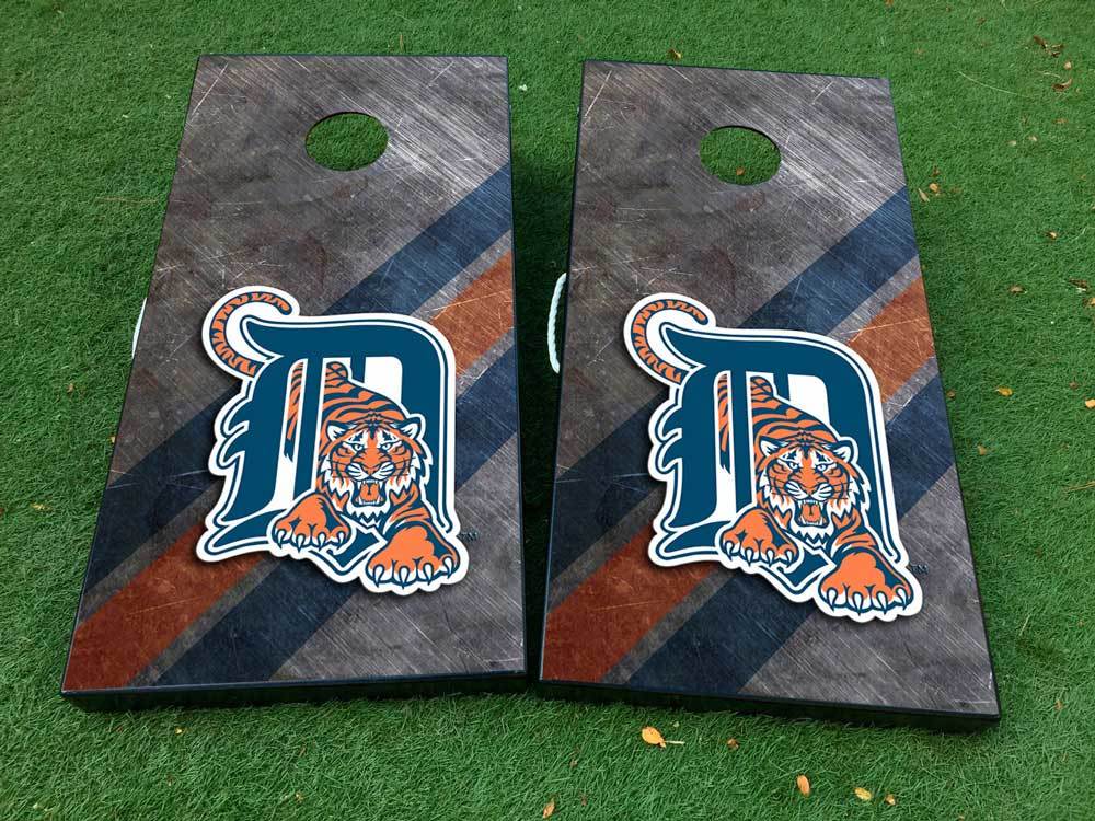 Detroit Tigers baseball Cornhole jeu de société autocollant vinyle s'enroule avec stratifié