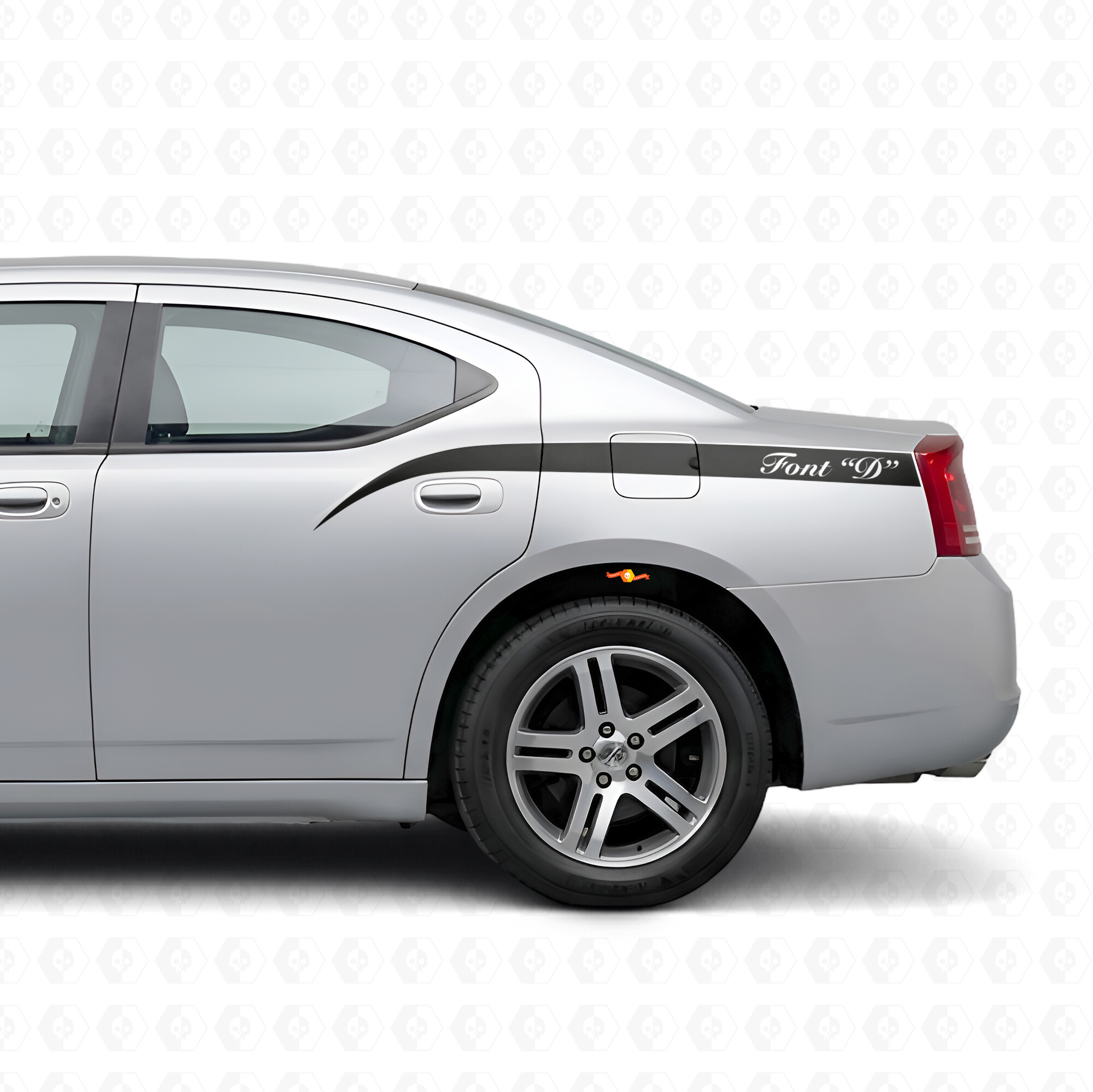 Autocollant vinyle latéral à bandes courbées personnalisées pour Dodge Charger 2006-2010