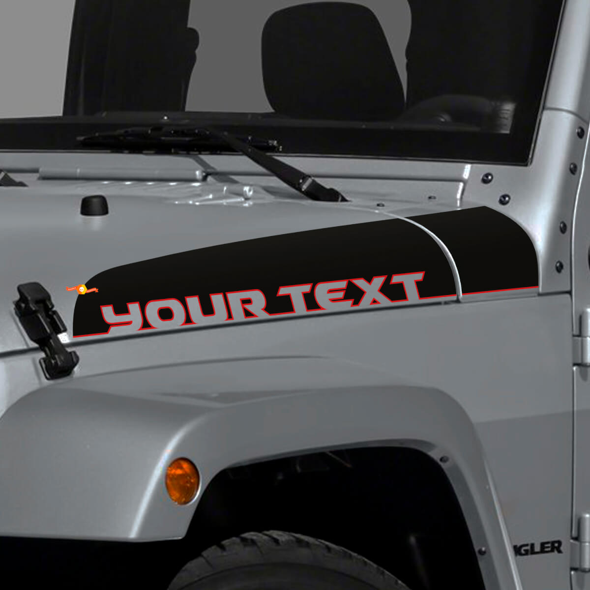 Autocollant vinyle bande lettrage capot pour Jeep Wrangler JK Unlimited