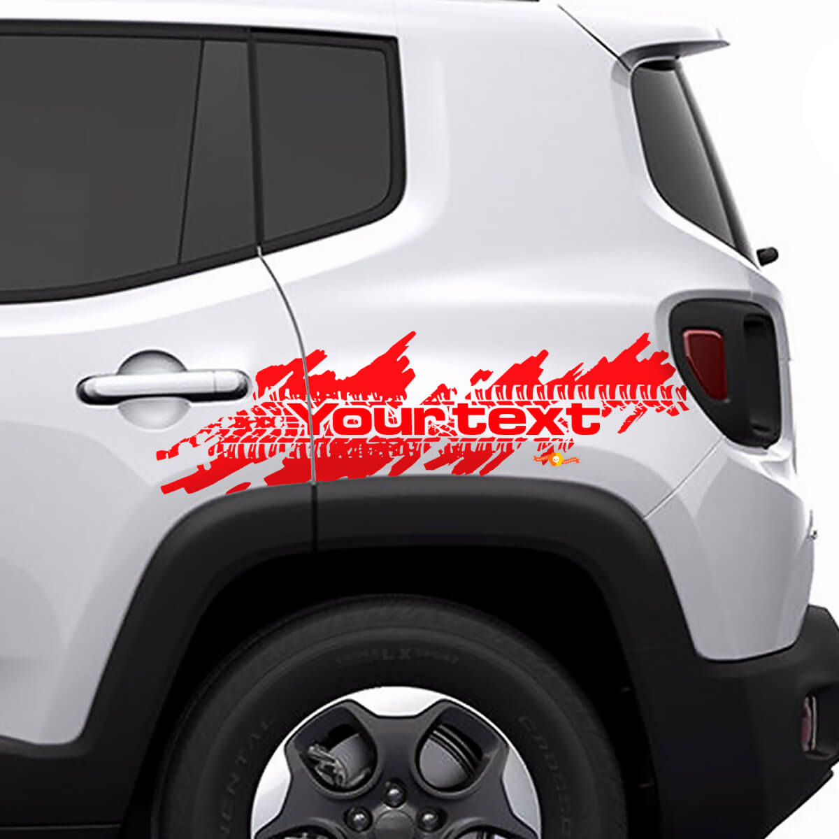 Jeep Renegade Distressed Tire Splash Graphique Capot Fenêtre Autocollant Autocollant Véhicule Vinyle
