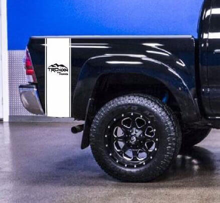 Kit d'autocollants vinyle bandes latérales style TRD pour Toyota Tacoma Tundra
