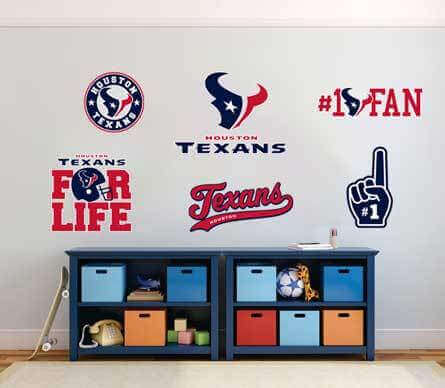 Les autocollants vinyles de fans NFL des Houston Texans pour voiture et mur