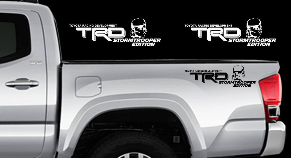 Kit d'autocollants vinyle latéraux TRD Stormtrooper Edition pour Toyota Tacoma Tundra
