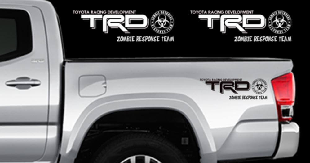 Ensemble de décalcomanies latérales en vinyle TRD Zombie Response Team pour Toyota Tacoma Tundra