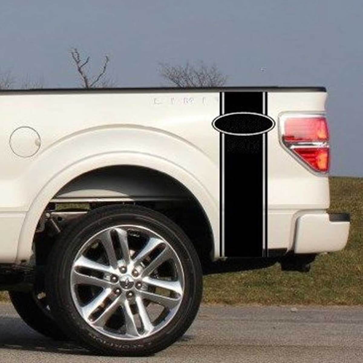 Kit d'autocollants en vinyle à rayures droites pour côtés arrière de muscle car F-350 Super Duty