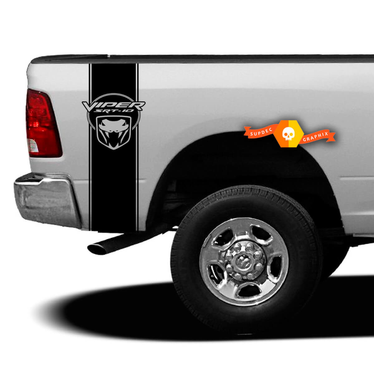 Kit de décalcomanies vinyles bande latérale style SRT-10 Viper pour Dodge Ram 2004-2006