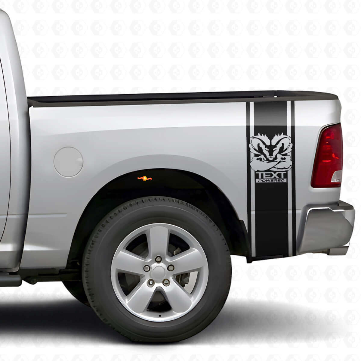 Kit de décalcomanies vinyle personnalisées à rayures latérales arrière style Hemi pour Dodge Ram