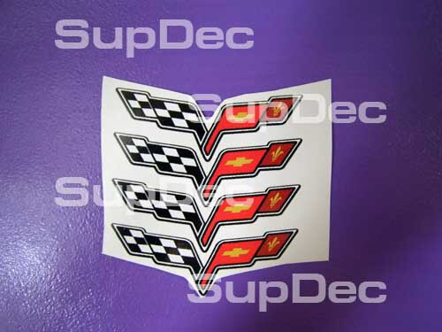 Set d'autocollants en vinyle avec logo Corvette pour cache-écrou de roue Chevy Corvette C5 C6 Z06