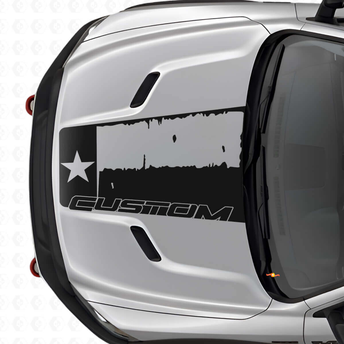 Autocollant en vinyle du capot drapeau du Texas usé pour Dodge Ram 2015–2017