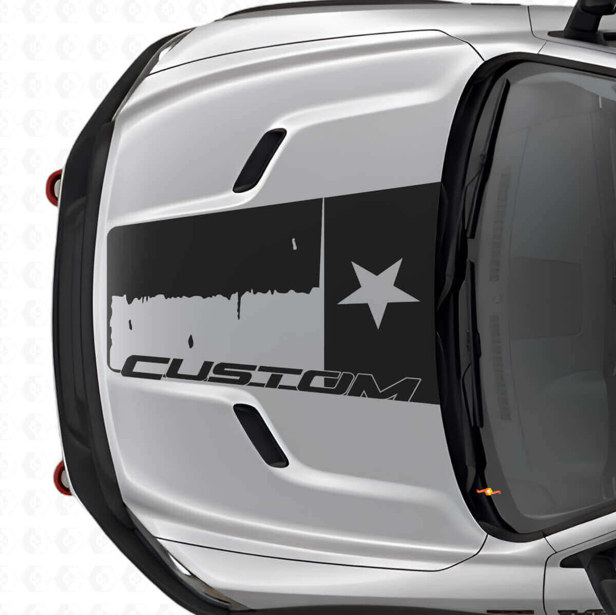 Autocollant vinyle personnalisé drapeau du Texas vieilli pour capot Dodge Ram 2015-2017