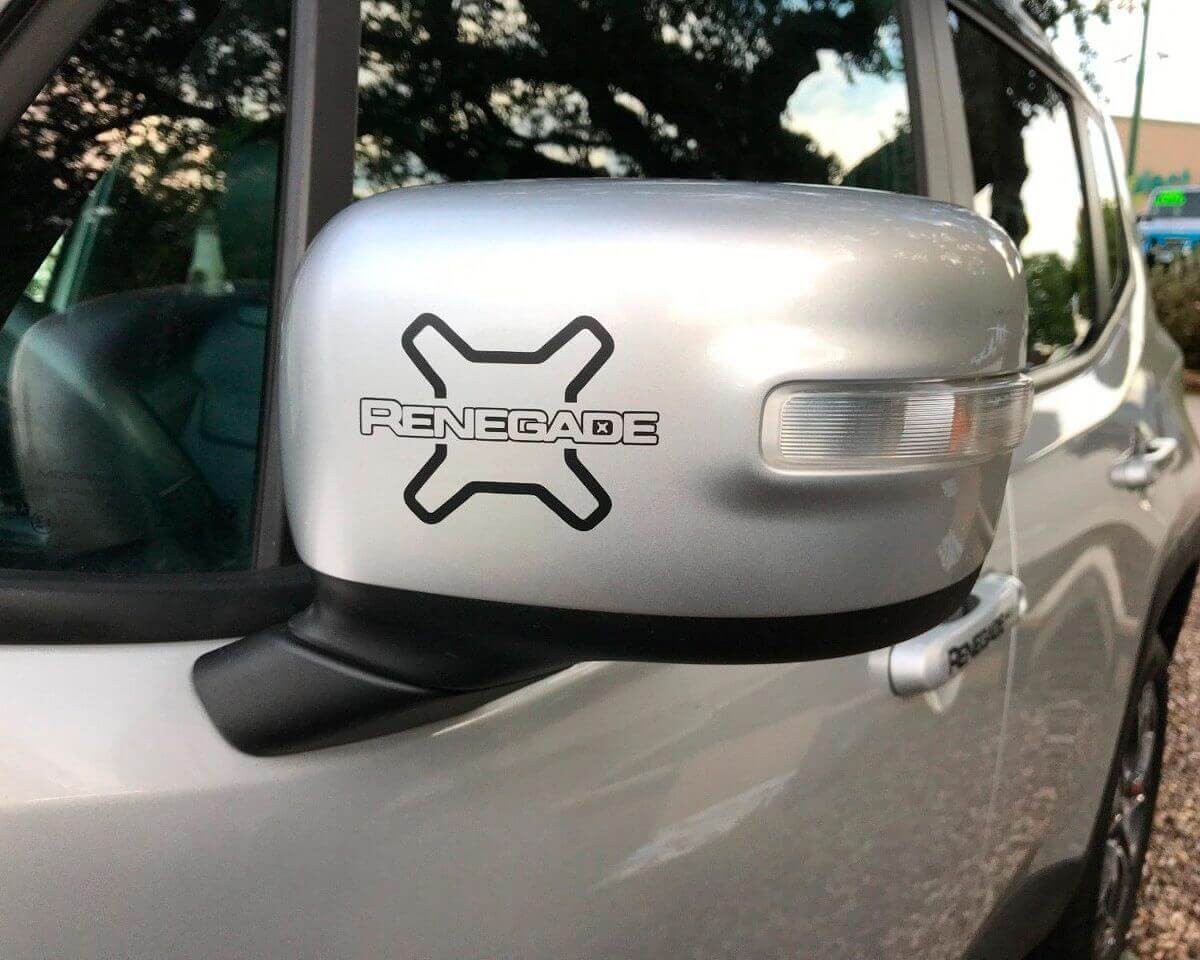2pcs RENEGADE Vinyle Miroir Sticker Autocollant Graphique JEEP RENEGADE