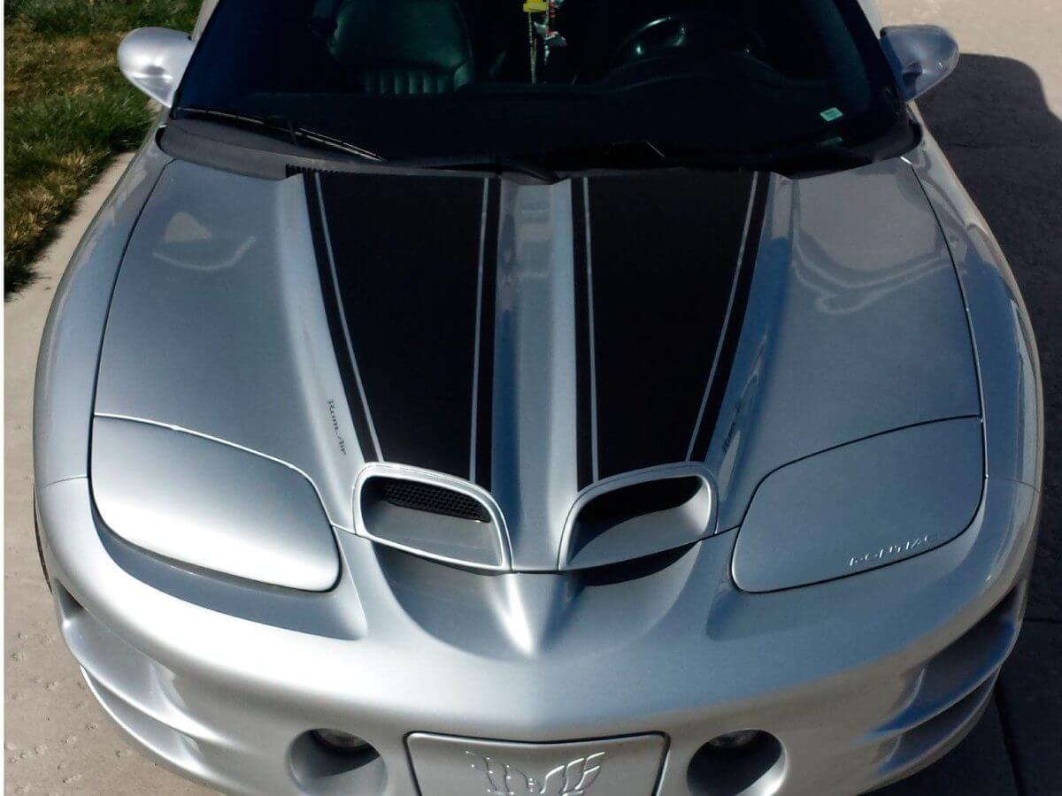 Kit de décalcomanies en vinyle pour becquet de toit avec bandes doubles pour Pontiac Firebird Trans Am 1998-2002