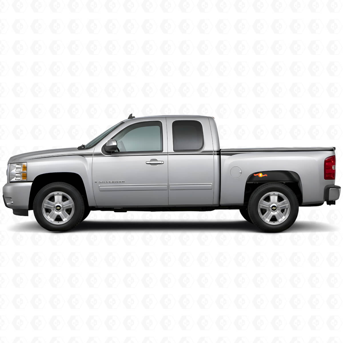 Kit d'autocollants en vinyle à rayures latérales décorées pour Chevy Silverado 2006-2013