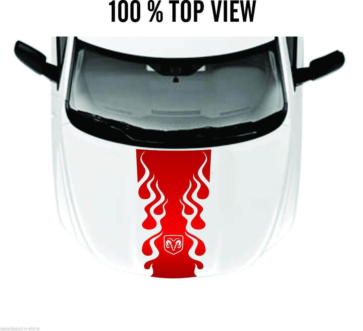 Autocollants Autocollants de capot Flammes Bandes en vinyle pour DODGE Ram 1500, 2500HD, 3500HD Rebel Neuf