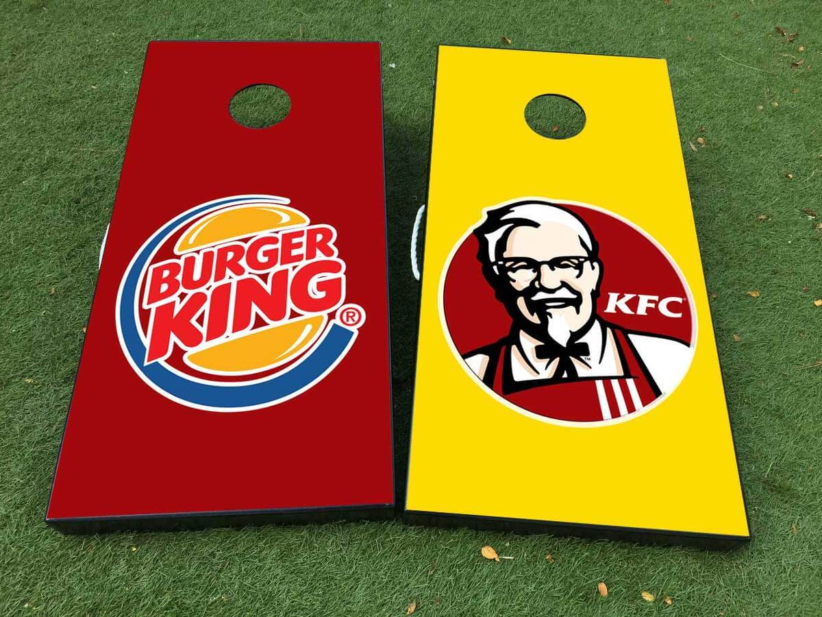 Ensemble de décalcomanies en vinyle pour planche de jeu Cornhole Burger King et KFC