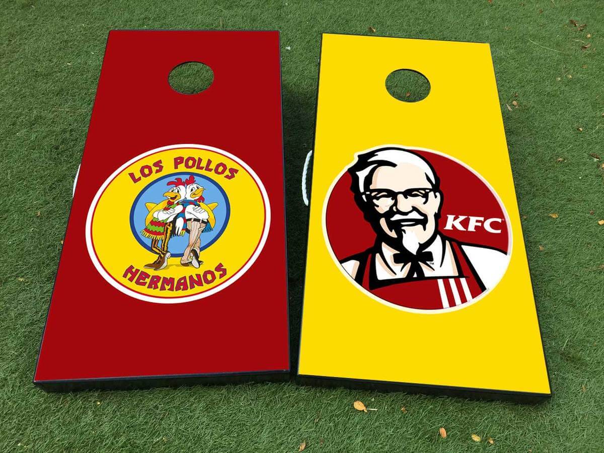 Set d'autocollants pour planche de cornhole Los Pollos Hermanos style Colonel