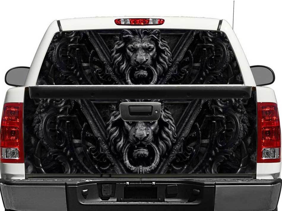 Porte de lion Noir Fenêtre arrière ou hayon Autocollant décalque Pick-up Camion SUV voiture