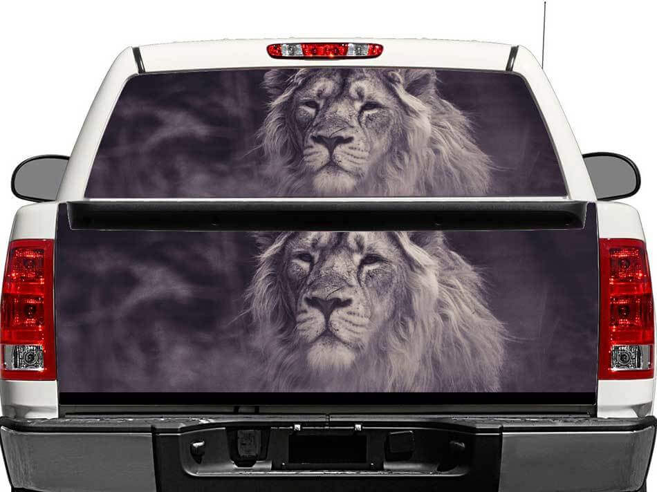 Autocollant Vinyle Lion pour Lunette Arrière ou Hayon de Camion Pickup SUV