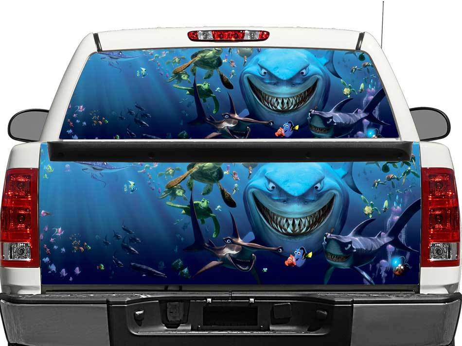 Autocollant en vinyle pour vitre arrière ou hayon Finding Nemo pour pick-up et SUV