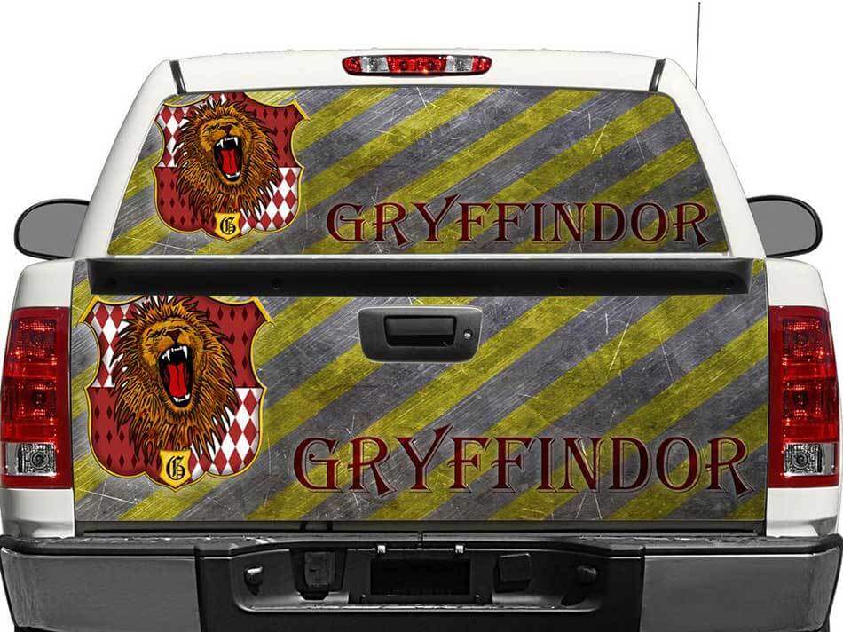 Autocollant en vinyle logo Gryffindor Harry Potter pour lunette arrière ou hayon de pick-up, SUV