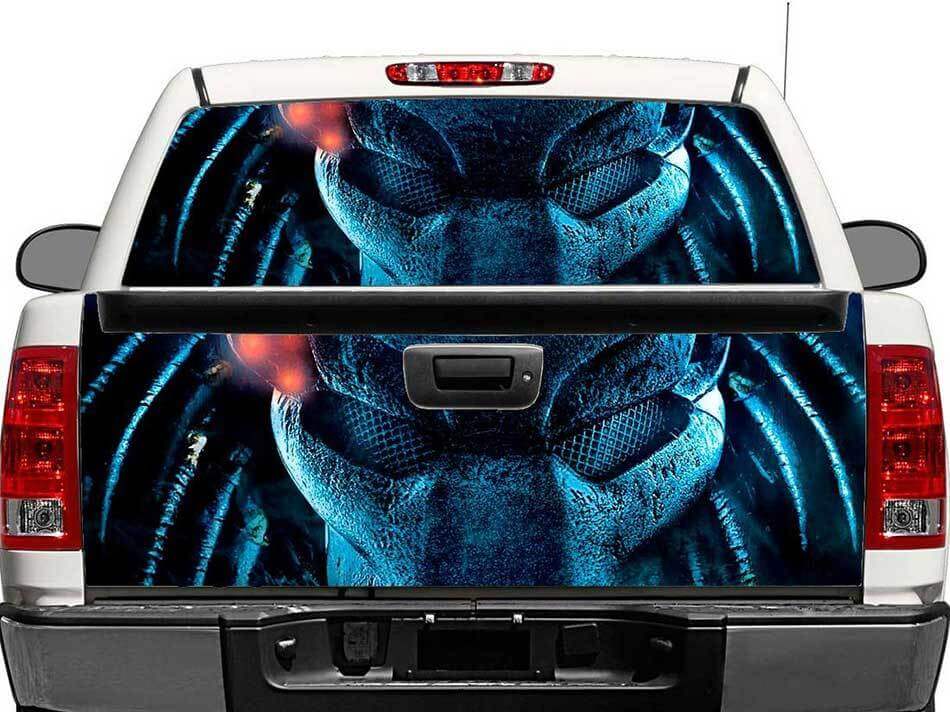 Autocollant en Vinyle pour Lunette Arrière ou Hayon de Pickup et SUV Predator