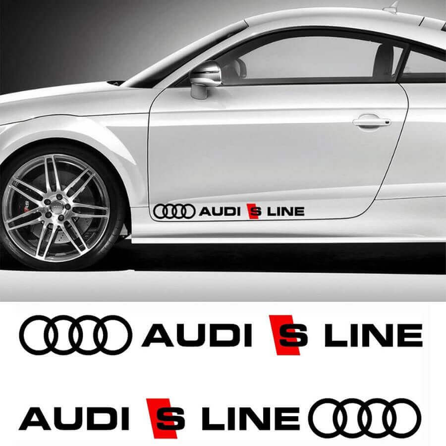 Autocollants vinyle bas de caisse S Line pour Audi, paire