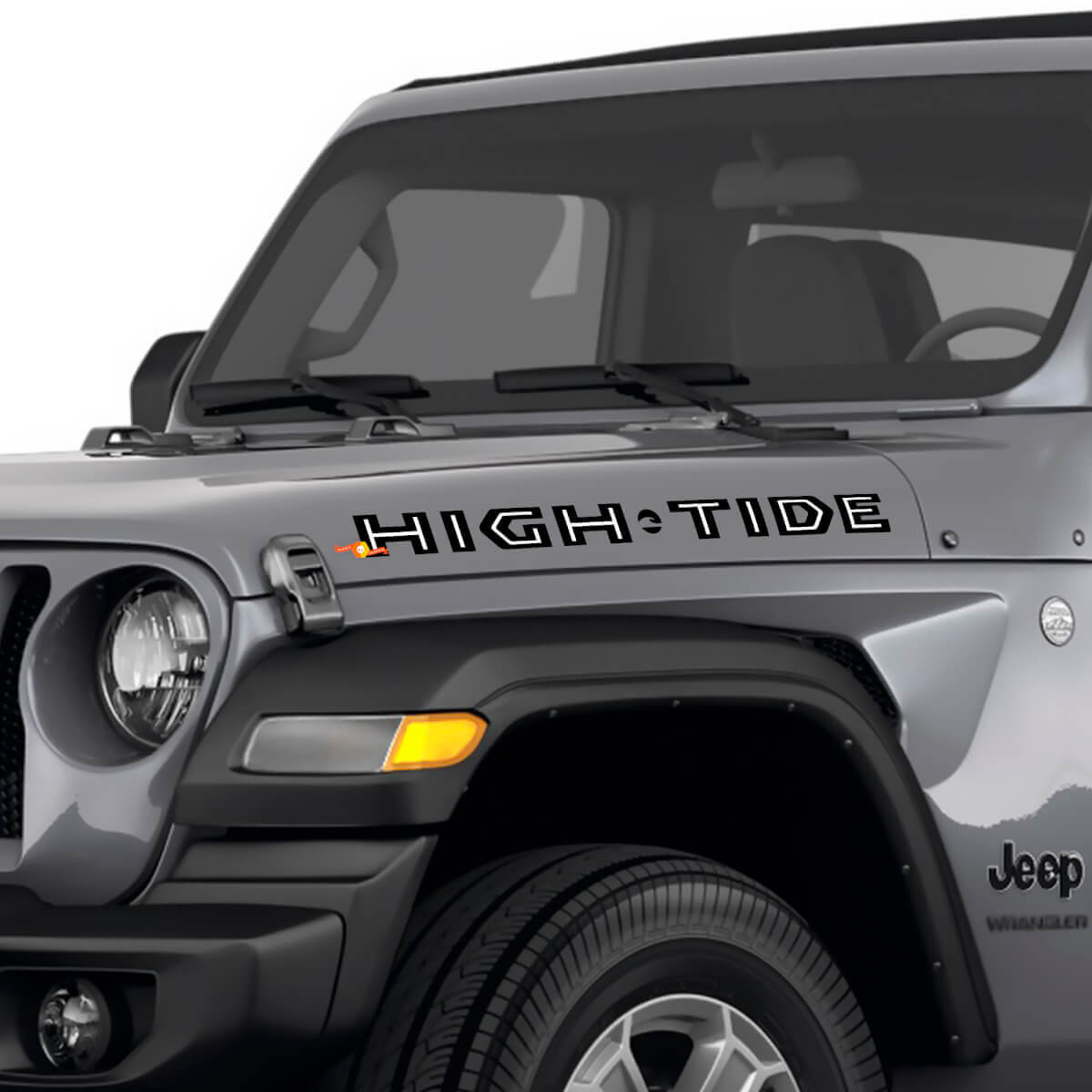Autocollants en vinyle Lettrage High Tide pour le capot latéral de Jeep Wrangler