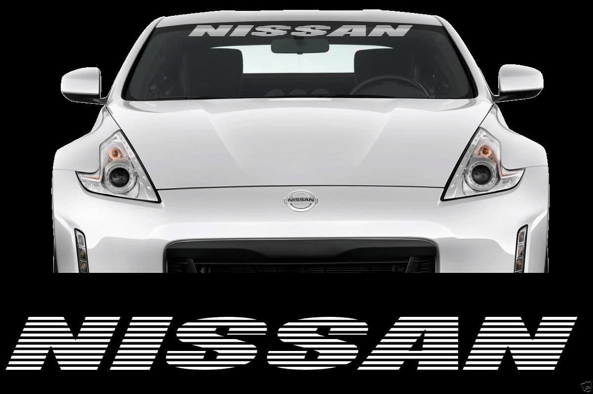 Autocollant en vinyle de bandeau pare-brise style stroboscope Nissan pour voitures Nissan