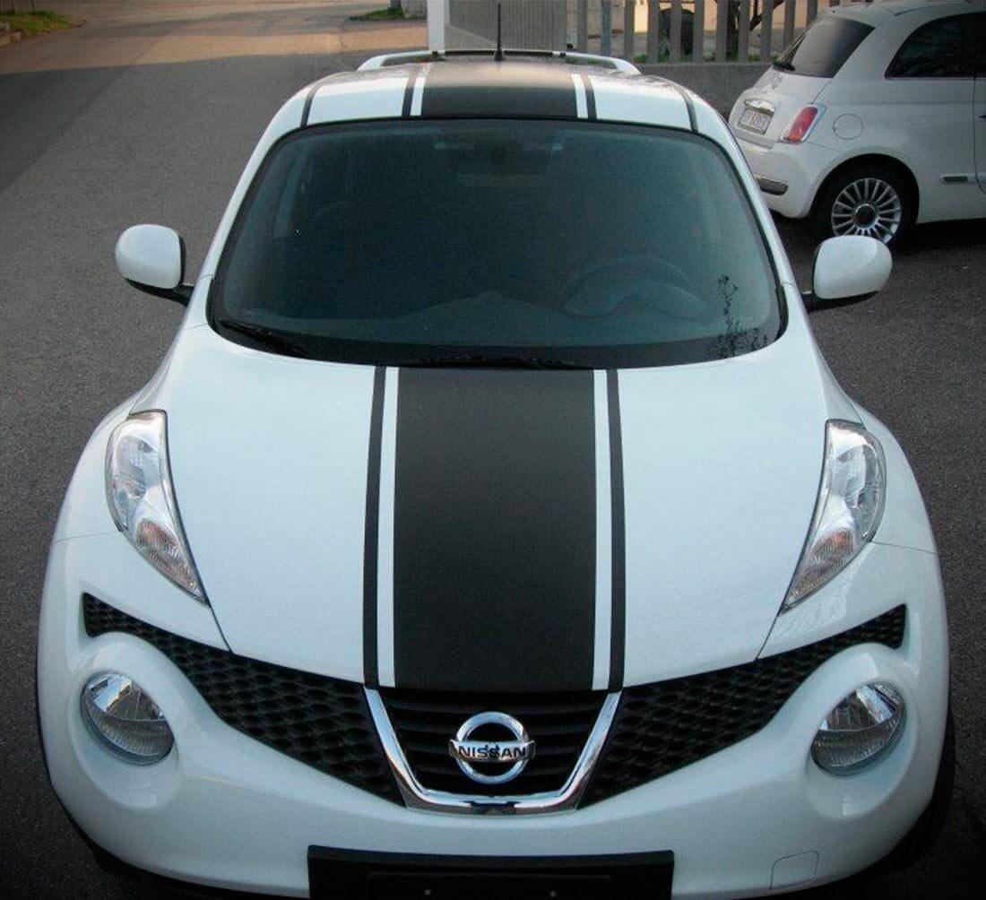 Kit de décalcomanies vinyle bandes de course pour capot toit coffre Nissan Juke