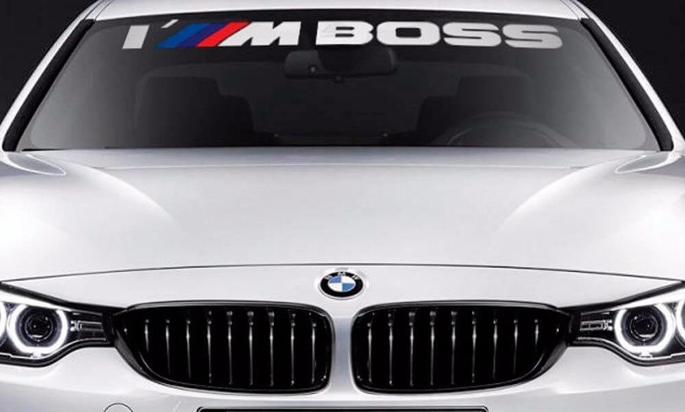 I M Boss Bannière Pare-brise Autocollant Vinyle pour BMW
