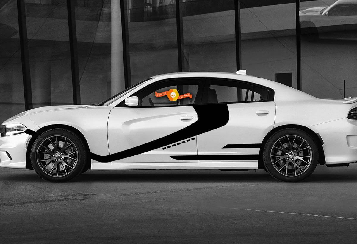 Kit d'autocollants vinyle bandes latérales personnalisées Stormtrooper pour Dodge Charger