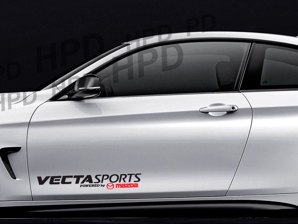 Autocollant vinyle pour porte latérale Vecta Sports propulsé par Mazda pour Mazda RX-8