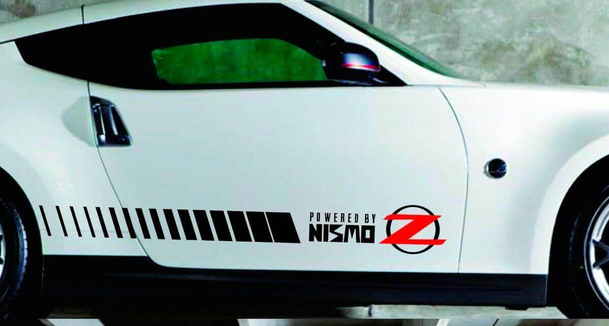Autocollant vinyle à bandes stroboscopiques latérales Nismo pour Nissan Z