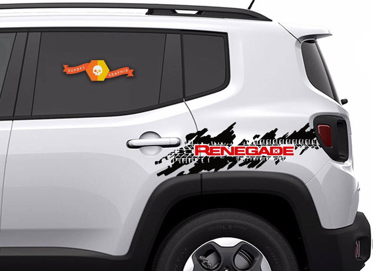 2 couleurs Jeep Renegade en détresse pneu Splash graphique vinyle autocollant autocollant côté