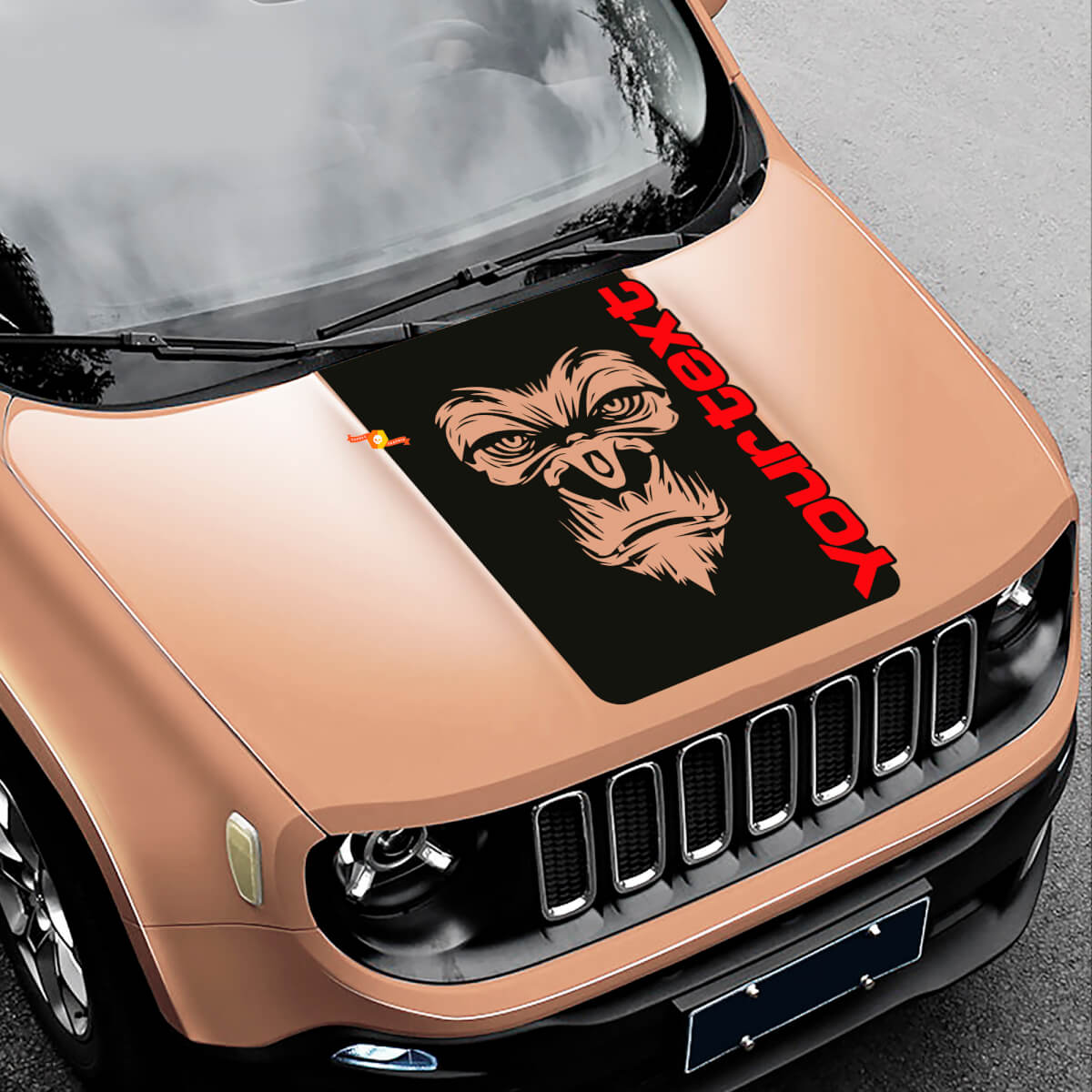 Autocollant Vinyle Graphique Logo Yeti Bigfoot Sasquatch pour Capot Jeep Renegade